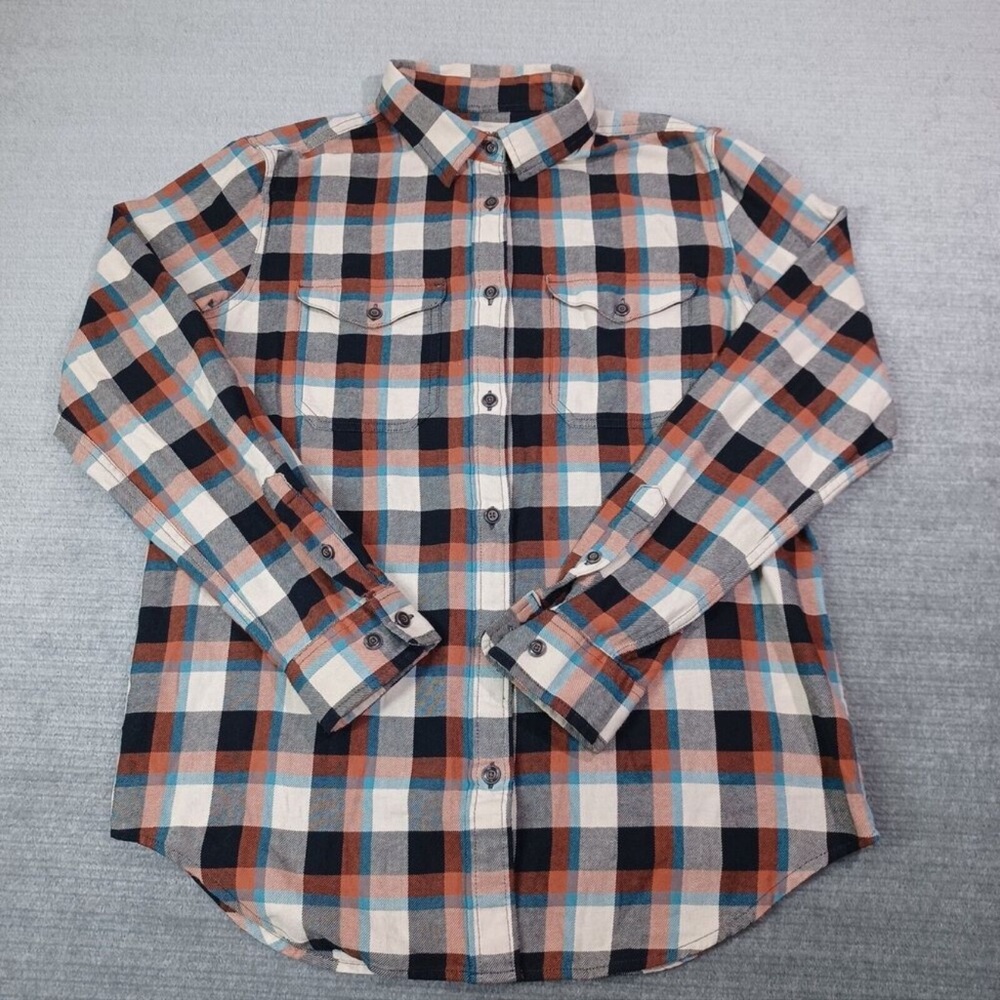 CC Filson Shirt Mens Large Beige Plaid Button Up Lightweight Casual Multicolor